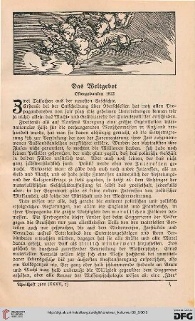 35: Das Weltgebot : Ostergedanken 1922