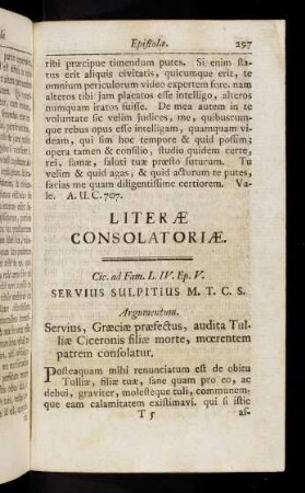 297-306, Literae Consolatoriae.