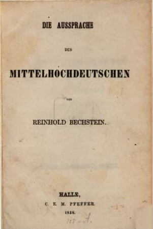 Die Aussprache des Mittelhochdeutschen