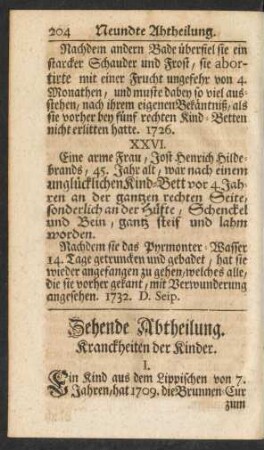 Zehende Abtheilung. Kranckheiten der Kinder
