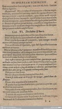 Cap. VI. De diebus et horis.