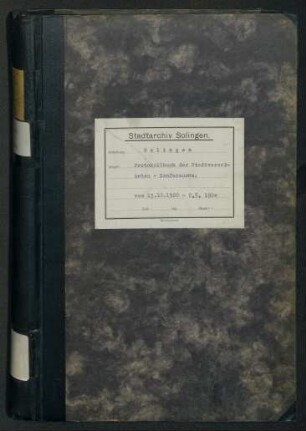 Solingen: Beigeordnetenkonferenz 1920-1924