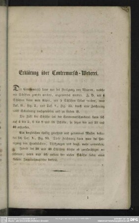 Erklärung der Contremarsch-Weberei