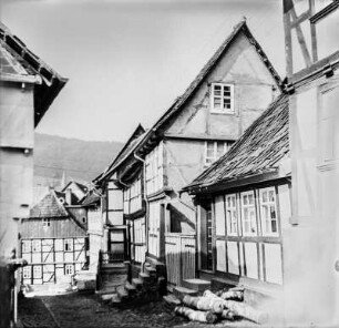Fachwerk : Blick auf Fachwerkhäuser im Harz