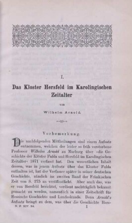 I. Das Kloster Hersfeld im Karolingischen Zeitalter