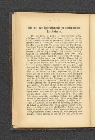 Die mit der Hydrotherapie zu verbindenden Heilfaktoren.
