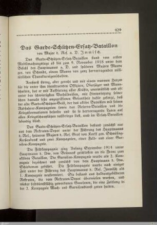 Das Garde-Schützen-Ersatz-Bataillon