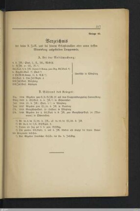 10. Verzeichnis der ... aufgestellten Kriegsformationen