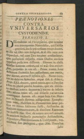 Praenotiones Contra Universarios Custodiendae