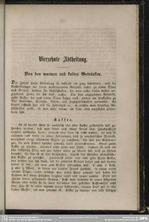 Vierzehnte Abtheilung. Von den warmen und kalten Getränken