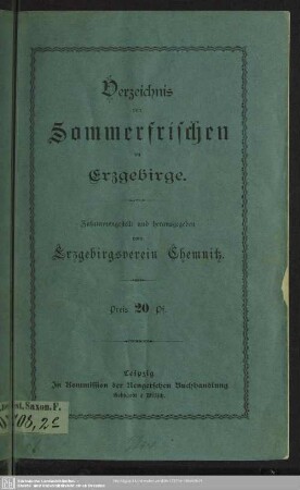 [1894]: Verzeichnis von Sommerfrischen im Erzgebirge