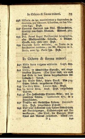 In Octavo & forma minori.