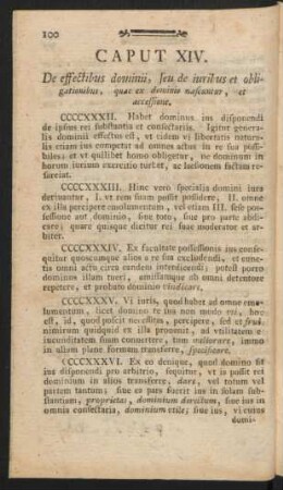 Caput XIV. De effectibus dominii, seu de iuribus et obligationibus, ...