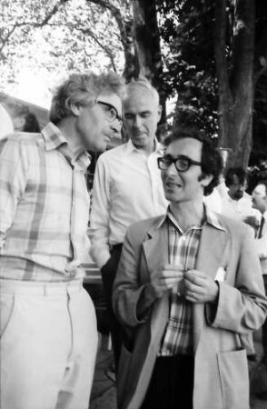 26. Tagung 1976 Physiker; Maikäferrede: Antony Hewish, Brian D. Josephson, dahinter Willis E. Lamb
