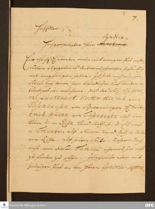 Brief von August Hermann Francke an [Johann Clamp].