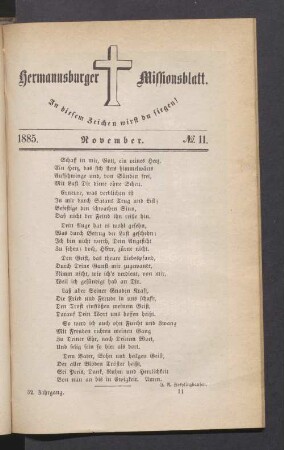 N° 11. November. 1885