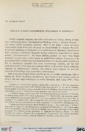 Tom 23: Kielich z daru Kazimierza Wielkiego w Stopnicy