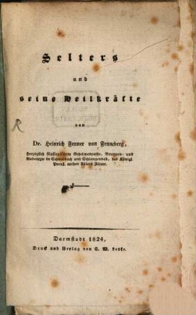 Selters und seine Heilkräfte