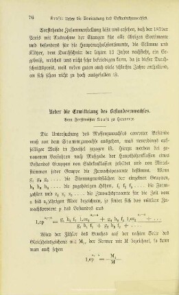 I.5. Ueber die Ermittelung des Bestandeszuwachses