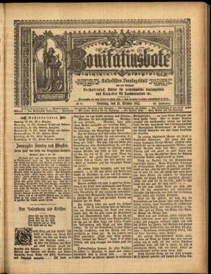 Erste Ausgabe vom Sonntag, den 13. Oktober 1912.