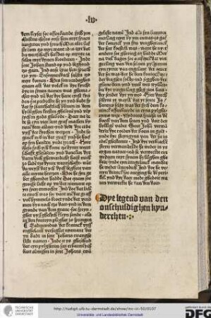 Dye legend van den onschuldighen kynderchen.