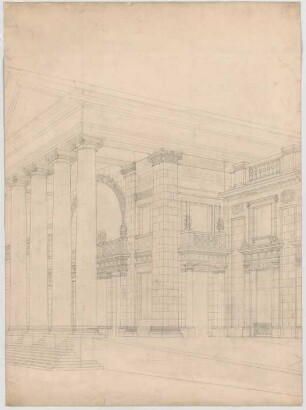 Thiersch, Friedrich von; Wiesbaden; Kurhaus - Fassade (Perspektive)