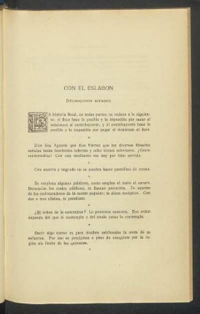 Con el eslabón : (Décimoquinto apéndice)