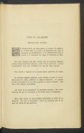 Con el eslabón : (Décimoquinto apéndice)