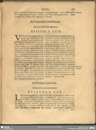 Ad Gerardum Machetum. De acri desiderio adventus. Epistola CXIX.