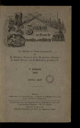 Zeitschrift des Vereins für Rheinische und Westfälische Volkskunde / 9. Jahrgang 1912