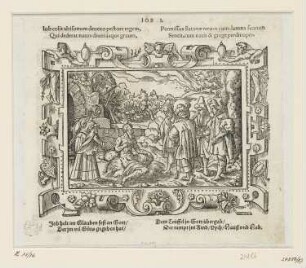 Hiob auf dem Misthaufen, aus: "Biblische Figuren deß Alten Testaments", Frankfurt am Main 1562, S. K4 recto