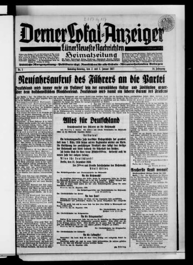 Titelseite einer Zeitung