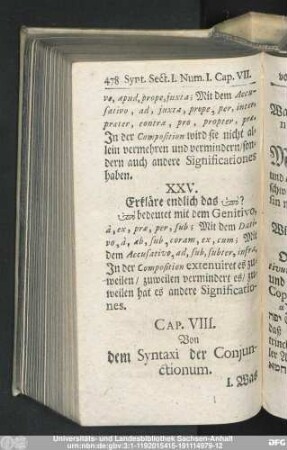 Cap. VIII. Von dem Syntaxi der Coniunctionum.