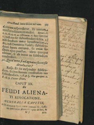 Caput XX. De Feudi Alienati Revocatione.