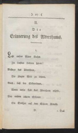 II. Die Erinnerung des Alterthums.
