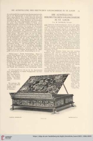 Die Ausstellung der deutschen Goldschmiede in St. Louis