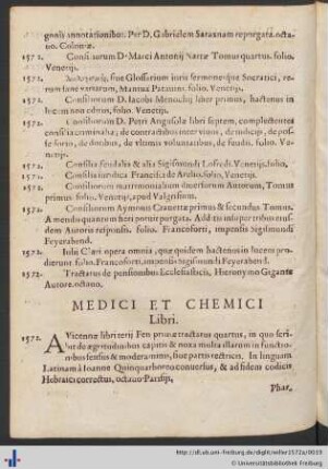 Medici Et Chemici Libri.