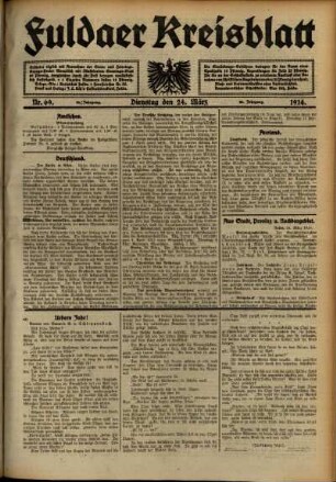 Ausgabe vom Dienstag, den 24. März 1914.