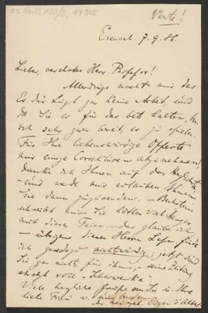 Brief an Unbekannt : 07.09.1886