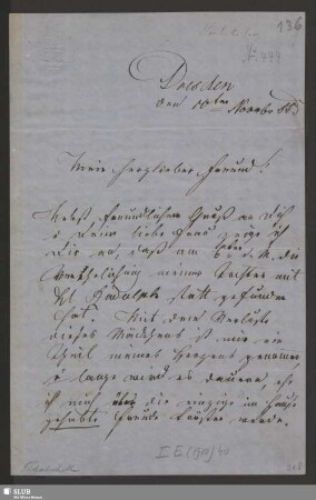 Nr. 136. Tichatschek, Josef Aloys