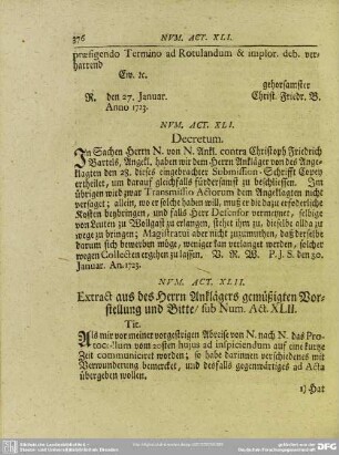 Num. Act. XLI. Decretum
