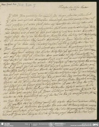 Eigenh. Brief von Sophie Bernhardi an August Wilhelm von Schlegel, München, 16.12.1808
