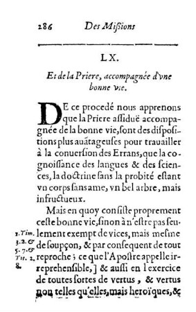 LX. Et de la Priere, accompagnée d'vne bonne vie