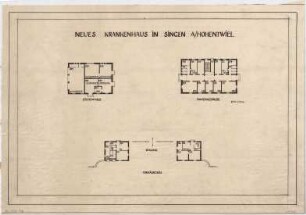 Billing, Hermann; Singen; Krankenhaus - Leichenhalle (Grundriss); Isoliergebäude (Grundriss); Torhäuschen(Grundriss)