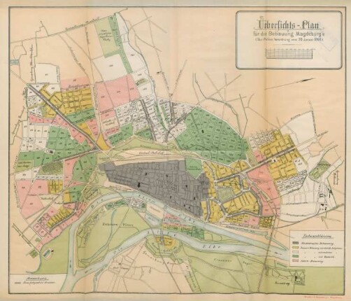 Uebersichts-Plan für die Bebauung Magdeburg's