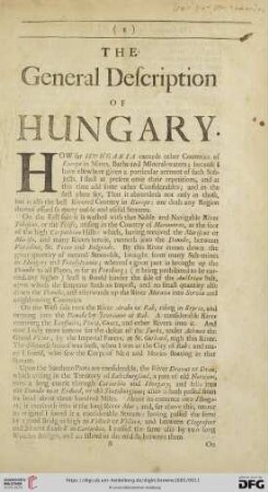 The General Description of Hungary