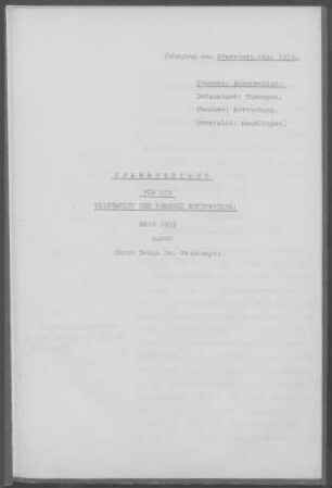 Eckenweiler mit Diaspora: Pfarrbericht 1933