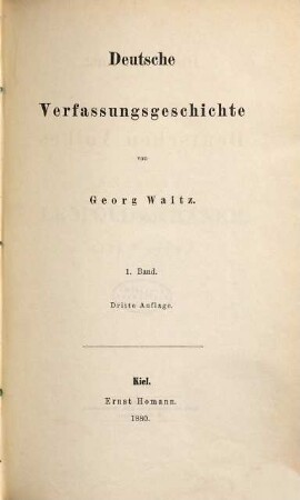 Deutsche Verfassungsgeschichte, 1. Die Verfassung des deutschen Volkes in ältester Zeit