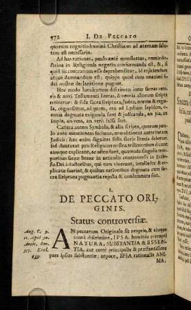 572-578, I. De Peccato Originis
