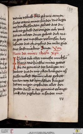 Von Maria der muter Ihesu Christi